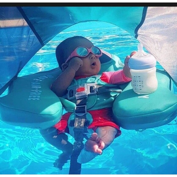 Mambobaby Solid Non-inflatable Newborn Baby Waist Float Lying Swimming Ring Pool - Picture 4 of 5